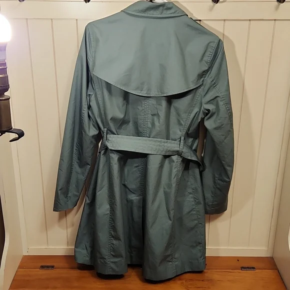 Charter Club Rain Trench Coat Water Resistant- Medium Green - Picture 2 of 9